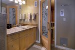 Junior suite bathroom with sauna